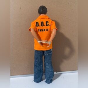 Orange jail shirt for male fashion doll and similar sized models